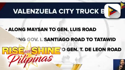 Truck ban sa Valenzuela City, muling ipatutupad sa December 14