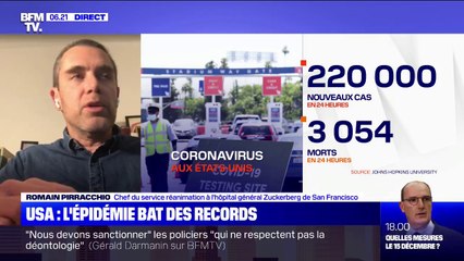 États-Unis: chef de service dans un hôpital américain, le professeur Romain Pirracchio décrit "un rebond important de la pandémie"