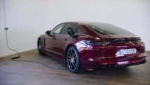 The new Porsche Panamera 4 E-Hybrid In Cherry Metallic Charging