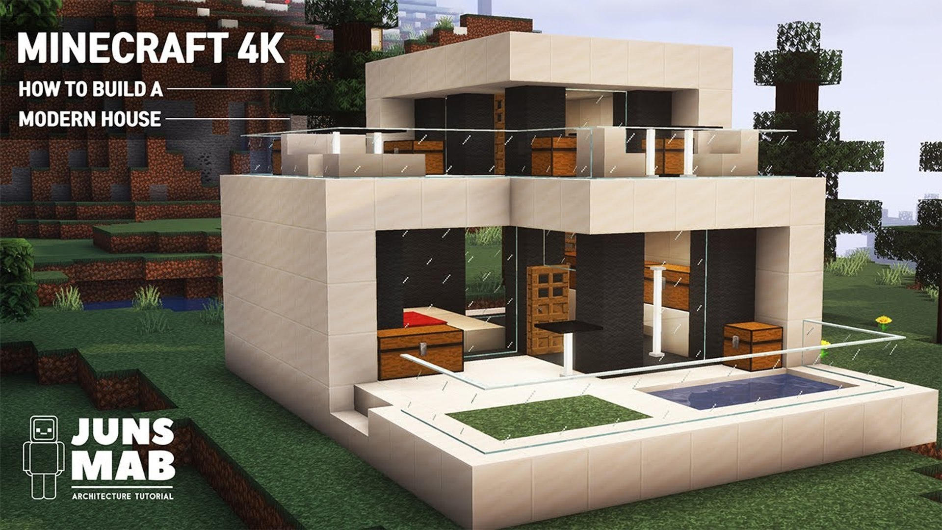 ⛏️Minecraft 18K - Small Modern House Tutorial ｜How to Build in Minecraft  (#18)