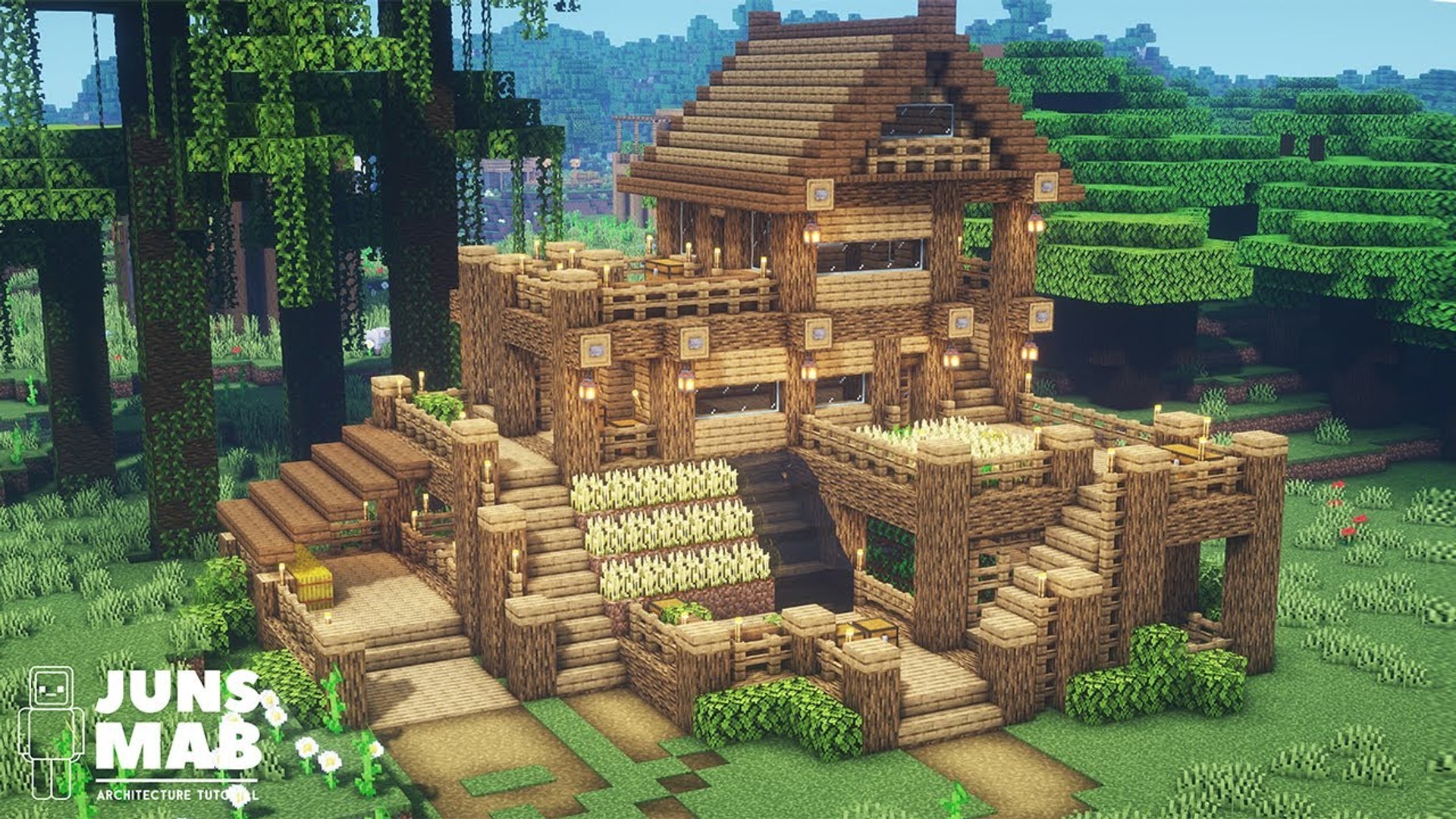 Minecraft Easy Survival House Tutorial How To Build A Wooden House 155 Video Dailymotion