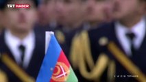 Mehmetçik ve Azerbaycan askerlerinden Mehter Marşı eşliğinde zafer yürüyüşü