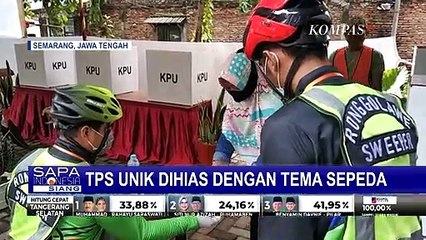 Unik! TPS Tema Gowes, Dipenuhi Sepeda Sampai Petugas Pakai Atribut Gowes!