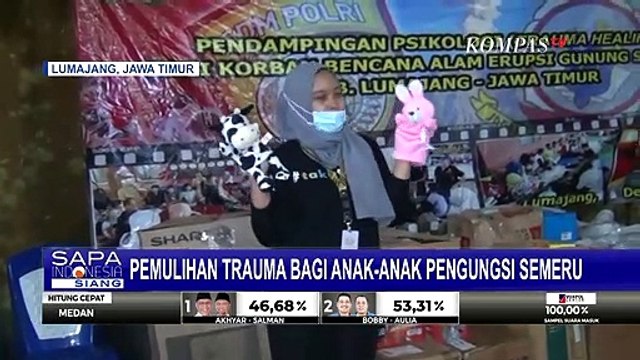 Tim Psikologi Mabes Polri Beri 'Trauma Healing' Bagi Anak Pengungsi Semeru