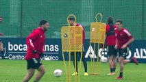 Entrenamiento de Osasuna en Tajonar a solo 24 horas de jugar en Valladolid