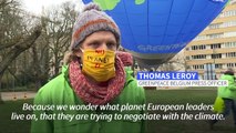 Greenpeace holds climate protest outside EU summit