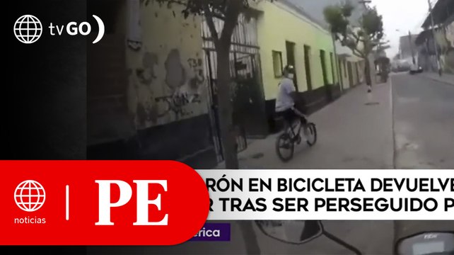 Ladrón en bicicleta devuelve celular que robó tras ser seguido por motociclista | Primera Edición