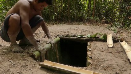 Building The Most Secret Underground Bamboo House By Ancient Skill