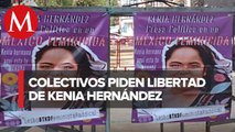 Colectivo 'Libertad para Kenia' instala plantón afuera del Senado de la República
