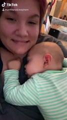 Sleepy Baby Doesn't Approve of Aunt's Baby Fever