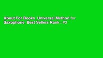 About For Books  Universal Method for Saxophone  Best Sellers Rank : #3