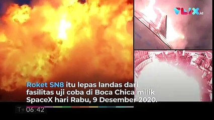 Gagal Mendarat, Roket SpaceX Meledak Dahsyat