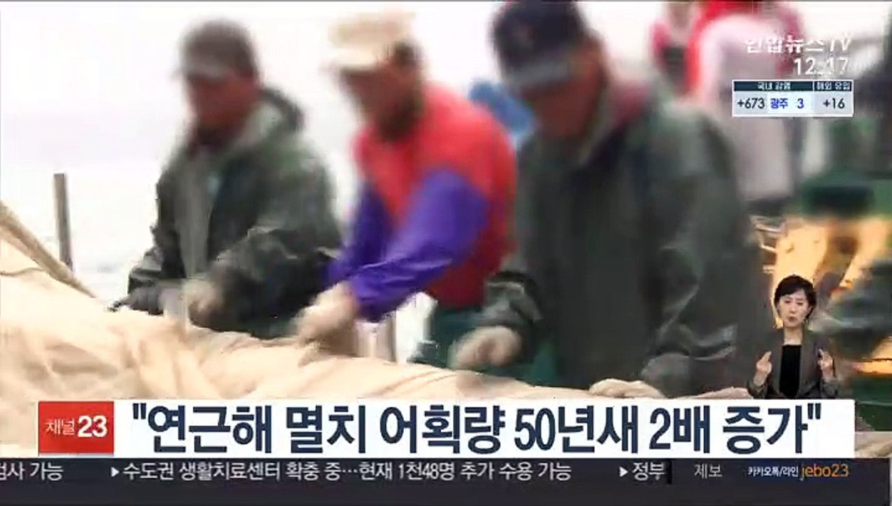 "연근해 멸치 어획량 50년새 2배 증가"