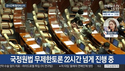 필리버스터 대치 장기화 국면…野 "초선 전원 참여"