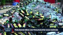Ribuan Botol Miras Dimusnahkan Polres Subang