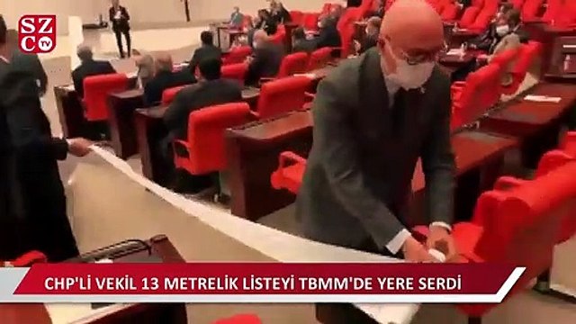 CHP'li vekil Meclis kürsüsünde 13 metrelik listeyi serdi: AKP'nin 18 yılda sattıklarının listesi