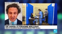 UK vaccine rollout: health workers administering first doses