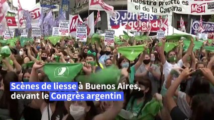 Scènes de liesse à Buenos Aires, les députés votent la légalisation de l'avortement