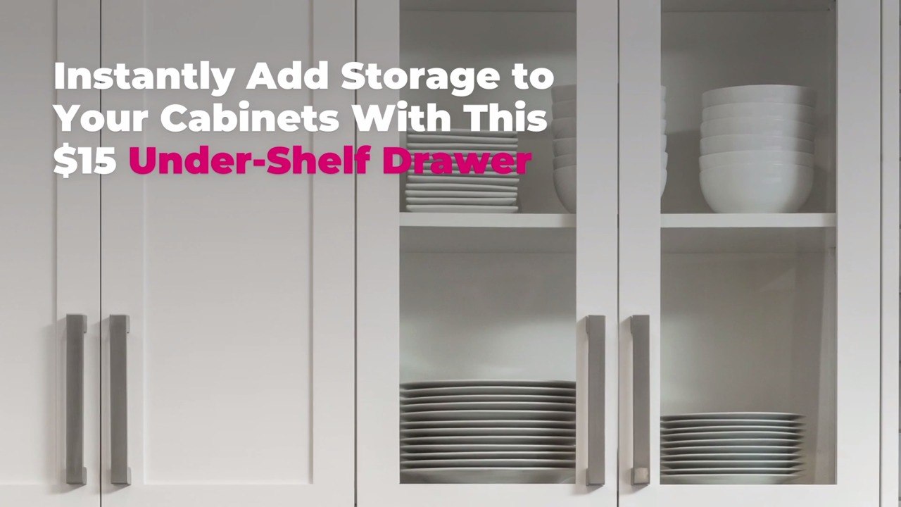 Instantly Add Storage to Your Cabinets With This $15 Under-Shelf Drawer