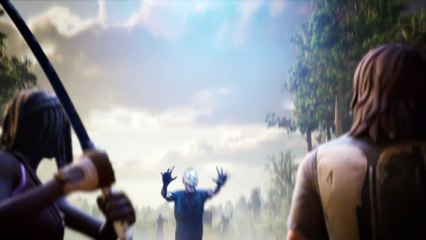 Fortnite with Michonne and Daryl from  The Walking Dead