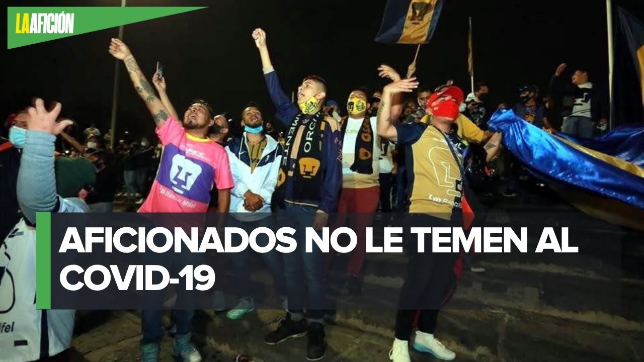 Seguidores de Pumas ignoran medidas sanitarias contra el covid-19
