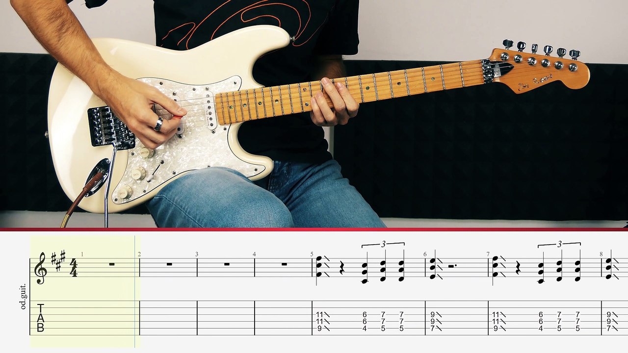 Toto - Hold The Line - Riff (Guitar Tutorial)