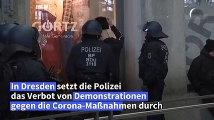 "Querdenker"-Protest: Dresdner Polizei setzt Demo-Verbot durch