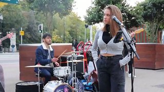AMAZING STREET MUSICIANS JOIN ME - Radioactive - Imagine Dragons _ Allie Sherlock Cover