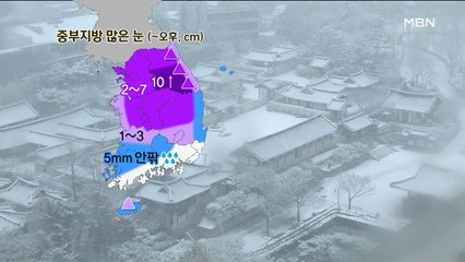 중부지방 많은 눈…최고 10cm 이상