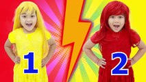 Suri and Annie Pretend Play Red vs Yellow Food Toys Challenge