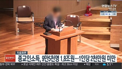 종교인소득, 9만5천명 1.8조원…1인당 2천만원 미만