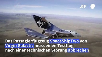 Testflug des SpaceShipTwo abgebrochen
