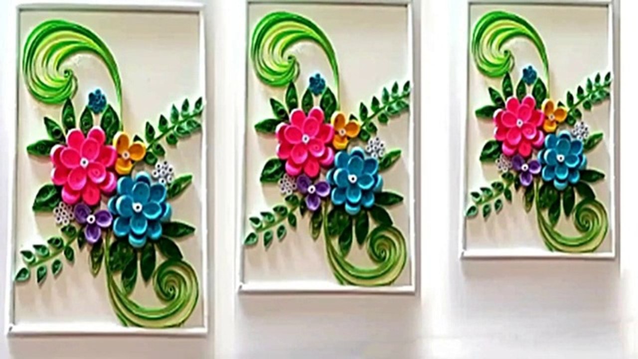 Quilling paper handmade craft |  تعليم  فن ( الكويلنج ) لصنع لوحات فنيه من ( لف الورق ) للمبتدئين