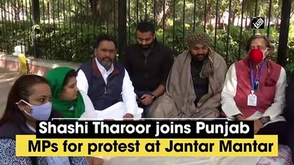 Shashi Tharoor joins Punjab MPs for protest at Jantar Mantar
