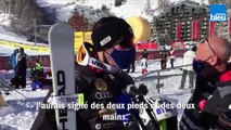 Adrien Théaux, plutôt satisfait après sa descente de Val d'Isère