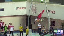 MERSİN - Milli sporcu İbrahim Çolak, halka aletinde altın madalya kazandı