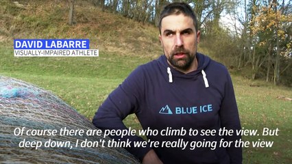 Visually-impaired athlete defies "handicap" to focus on French mountain summits