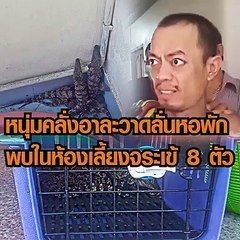 หนุ่มคลั่ง อาละวาดลั่นหอพัก จนท.พังห้องบุกเข้าชาร์จ ผงะเลี้ยงจระเข้ไว้ 8 ตัว