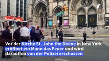 Mann schießt vor Kirche in New York um sich