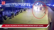 Kalaslı saldırgan güvenlik kamerasında