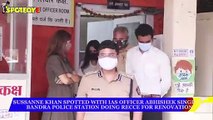 Sussanne Khan with IAS officer Abhishek Singh at Bandra Police station doing recce for renovation