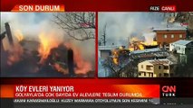 Son dakika... Rize, Gölyayla'daki köy evlerinde yangın | Video