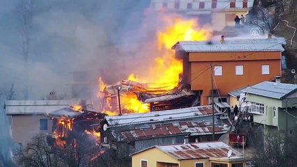 RİZE - İkizdere Gölyayla Köyü'nde yangın (2)