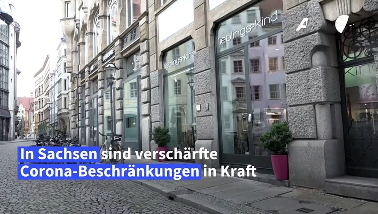 Harter Lockdown in Sachsen - leere Straßen in Leipzig