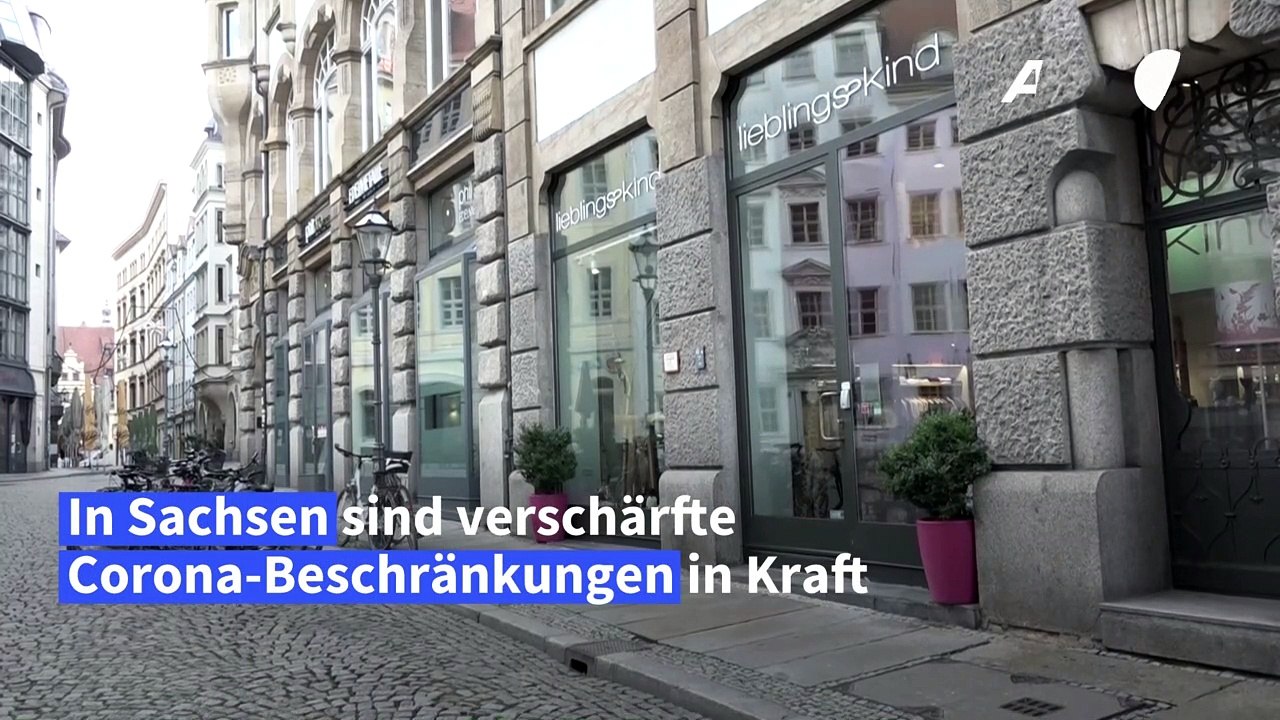 Harter Lockdown in Sachsen - leere Straßen in Leipzig