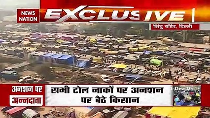 As farmers' protest continues, long traffic jam  at Sindhu border
