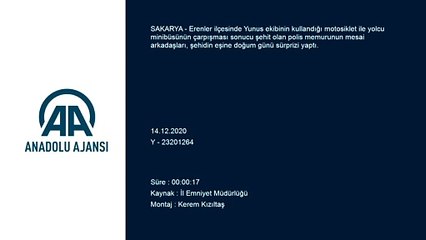 SAKARYA - Şehit polisin mesai arkadaşlarından eşine doğum günü sürprizi