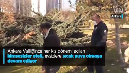 Ankara Valiliğince her kış dönemi açılan kimsesizler oteli, evsizlere sıcak yuva olmaya devam ediyor