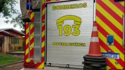 Árvore que por pouco não caiu sobre residência é derrubada pelo Corpo de Bombeiros