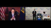 LIVE - New York Governor Cuomo attends first vaccines for health workers